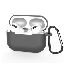 矽膠耳機保護套 附掛鉤, 深空灰, 1個, Airpods Pro