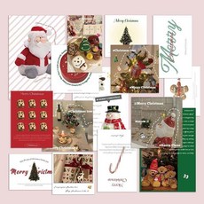 크리스마스 데코 엽서 카드 15장 set 성타절 꾸밈 인테리어 xmas 빈티지, 상세페이지 참조, 크리스마스 데코 엽서카드 15장팩