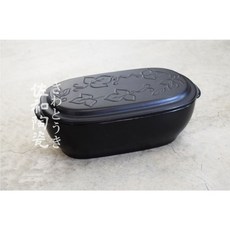 佐和陶瓷餐具 黑葉附蓋長烤皿 日本製 烤箱專用 耐熱陶瓷 焗烤盤, 1個