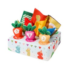 台灣現貨 拔蘿蔔布製毛絨玩具，手部訓練認知配對，二合一數字學習親子早教益智玩具, 1個, 【升級版】遊樂園蘿蔔抽紙