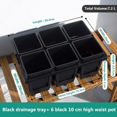 높은 다육 화분 실내 외부 플라스틱 배수 공기 장식 구멍 문짝, 1개, 10 cm bla set
