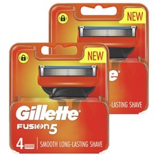 Gillette 吉列 Fusion 5 柔順長效刮鬍刀片, 2個, 4入