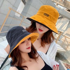 그물 붉은 어부 모자 여성 조커 여름 모자 봄과 가을 조수 양면 넓은 태양 모자, 한 어부의 모자-검은 색 히트 옐로우, 1개