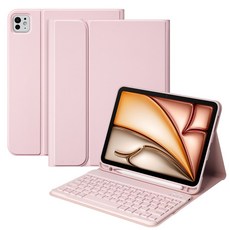 DUNNO 아이패드 블루투스 키보드 케이스 (펜 홀더 내장), 1개, 핑크