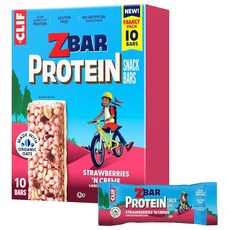 Zbar Protein - Strawberries 'N Creme 바삭한 스낵 바 유기농 귀리로 제작 GMO 프리 단백질 5g 글루텐 (10팩) 260659