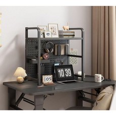 책상상부장 타공판 선반 걸이 랙 스탠드 페그보드 프레임, 블랙 (55x20x98cm)