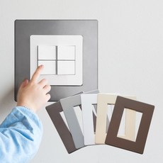 접착식 스테인레스 스위치커버 / 전기 전등스위치 손때방지, 스위치커버(매트블랙)-소형