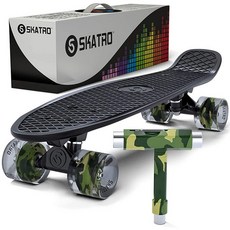 Skatro - 미니 크루저 스케이트보드. 55.9 x 15.2cm22 6인치 레트로 스타일 플라스틱 보드 완제품입니다. 모델: 블루 오션 223974, 네이비 씰