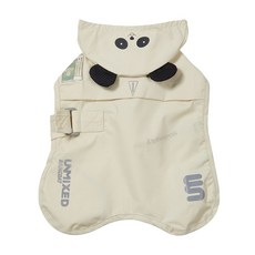 艾爾發寵物 UNMIXED 動物造型尼龍寵物雨衣 防雨斗篷 6種尺寸, 米白色,S, 1個