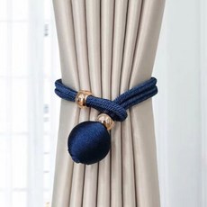 커튼 스트랩 가볍고 사치스러운 조절 거즈 스트랩 심플 커튼 버클 스트랩 큐티한 여밈 스트랩, 감청, 3대 6세트, 1개
