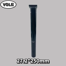 VOLE BMX 피보탈 시트 포스트 멀티 사이즈 25.4/27.2 100/150/200/250mm 알루미늄 합금 무광 블랙 튜브 자, 01 27.2x250mm