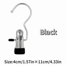 20PC 가있는 스테인레스 스틸 클립 바지 청바지 절약형 다기능 주최자 걸이 공간 세탁, 5pcs, Bla