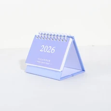 2026 데스크 소형 달력 영어 달력 책 연간 할 일 목록 월간 일일 플래너 사무실 또는 가정용 시간 관리, 1개, 03 Purple