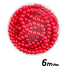 칼라 구슬 단색 진주 (빨강) (6mm), 본상품선택, 본상품선택
