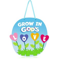 Motipuns 24세트 Grow in God 공예 키트 기독교 주일 학교 DIY 종교 Vbs 성경 공예 키트 학교 가정 교실 그룹 활동용, Motipuns 24세트 Grow in God 공예 키