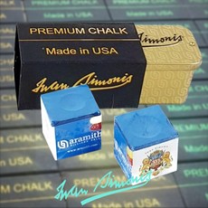 시모니스 New 아라미스 당구 초크 2pcs 선수용 전문가용 USA, 블루초크, 1세트