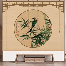 대나무커튼 파티션 복고 인테리어 병풍 거실형 공간 다도 칸막이 원룸 다목적 무타공