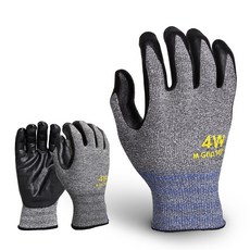 블링라이트 4W 장갑 작업용 반코팅 코팅장갑 작업, 그레이, 1세트, M