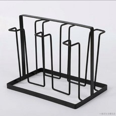 桃園出貨 創意鐵藝水杯架家用杯架置物架客廳茶杯玻璃杯子架瀝水掛架子收納, 1個, 黑色扁六位杯架