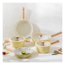 크림 세라믹 코팅 인덕션 편수 냄비 18cm, 1개