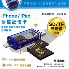 i-gota ICR-004 透明晶鑽 讀卡機 適用於 iPhone/iPad 支援 SD/TF 雙規格, 1個