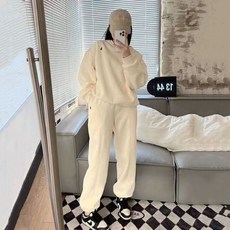 【網紅爆款】運動服套裝女 衛衣褲兩件套 休閒套裝 運動套裝 健身服 繡花圖案 寬鬆顯瘦 歐美風 2025新款