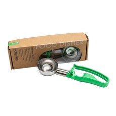 VODOMAX 營業用不銹鋼304冰杓標準版，18-10定量挖杓，冰淇淋挖勺，Gelato Scoop, #12 綠色 (直徑 6.4cm 容積 84cc), 1個