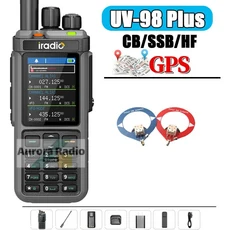 스마트밴드 스마트워치 미밴드아이라디오 UV-98 Plus GPS 무전기 APRS 10W 크로스 밴드 리피터 CB SW MW LW, 01 BRITISH, 01 China Mainland, 05 -2 loop Antenna
