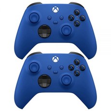 Xbox Series X|S Xbox One Windows PC Android 및 iOS용 Microsoft QAU-0015 Xbox 무선 게임 듀얼 컨트롤러 번들(고스트, Shock Blue