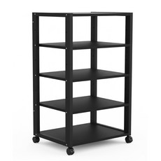 오디오 선반 수납장 이동식 앰프 랙 포로젝터 홈시어터 선반 CD 노래방 콘솔 음향기 철제 다이, 블랙 5단 간격 18cm