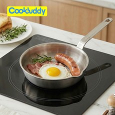 CookBuddy 프라이팬 이유식 냄비 인덕션 가스레인지 겸용 316 스텐 5중 미니 후라이팬, 1개, 12cm