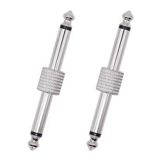 Xilaghy 6.35mm 기타 페달 패치 커넥터 전문 이펙트 커플러 0.6cm(1/4인치) TS 모노 수-수 플러그 어댑터 기타/베이스 페달보드용(2팩)