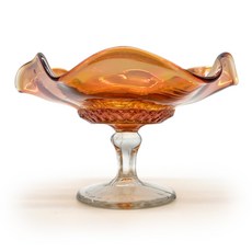 Antique 빈티지 글라스 매리골드 컴포트 유리그릇 카페 매장 인테리어 장식소품, 1개