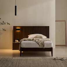 삼익가구 모네어 호텔 원목 침대 SS Q LK, 01. 월넛_매트제외