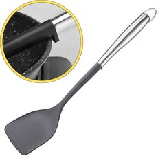 瀝水勺，食品級材質，加長手柄，一體成型，簡約時尚, 灰色鍋鏟, 1個
