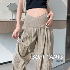 임산부 와이드 팬츠 여름 바스락 임부복 바지 산모바지