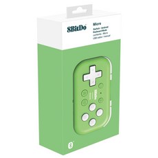 국내정발 8BitDo Micro Bluetooth Gamepad 마이크로 컨트롤러 일러스트 단축키, 그린