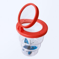 寵物來了 昆蟲觀察三節杯 抓昆蟲 觀察器 放大鏡, 1個, 寵物來了 昆蟲觀察三節杯-紅