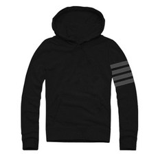 THE PAUL GROUND大碼2XL-4XL拉絨連帽斜線黑色