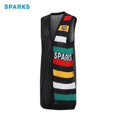 [스팍스] 여성 패턴 망사 롱 조끼 SK1LKT002