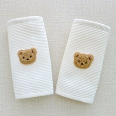코코아돌 거즈 아기띠 침받이 앞보기 어깨패드 벨트 커버, 1세트, 초코곰(거즈)2P