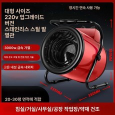농업용 전기 히터 온풍기 비닐하우스 스텐 이동식 겨울, 3KW 220V 대형 스테인리스, 기본 모델명/품번