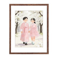 매트액자 대형 액자 프레임 거실 결혼 액자 벽걸이 탁상용, 1개, 브라운