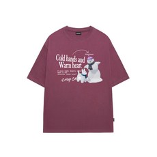 매장정품 오드스튜디오 ODDSTUDIO 너드 스노우맨 그래픽 오버핏 티셔츠 - PLUM OO4무르 MURT208PM 126093