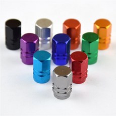 밸브캡 타이어마개 육각 알루미늄 공기마개 타이어밸브캡 에어캡 공기주입구 벨브캡 차량용 자동차 타이어 밸브, 4개, 레드