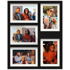 DUENPY 12.7 x 17.8cm5 7인치 사진 프레임 콜라주 고화질 유리로 만든 5장 보관 디스플레이용 매트 10.2 15.2cm4 110170, Black
