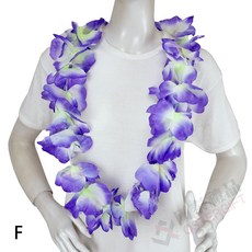 夏威夷風情龍珠玫瑰花環迎賓道具-7款可選，派對裝飾花圈，營造熱帶氛圍, F