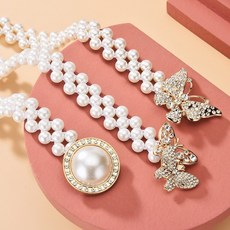 벨트 진주 원피스 체인 여성 슬림 포인트 보석 허리띠 허리끈 드레스 가죽 실버 체인벨트