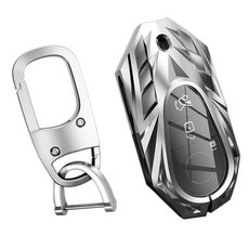 Ocezbiis 캐딜락 키 포브 커버 키체인 아연 합금 보호 자동차 케이스 2015-2019 에스컬레이드 CTS SRX XT5 ATS STS CT6 XTS XT4 스마트 원, 실버_176255, For Benz Style C