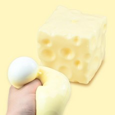 왕치즈 말랑이 대형 8cm 남광사 치즈스퀴시 치즈말랑이 치즈주물럭 치즈스트레스볼 치즈슬랑이, 1개 1개